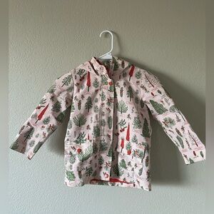 Kids Pink Raincoat with Forest Print
